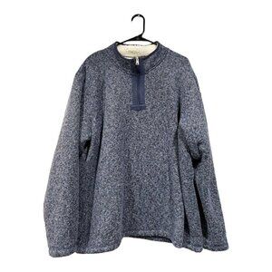 Orvis Men's XXL Sherpa Fleece Lined 1/4 Quarter Zip Pullover Sweater Blue